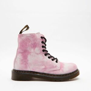 Dr. Martens Junior 1460 Pascal tie-dye boots in pink suede with a side zip